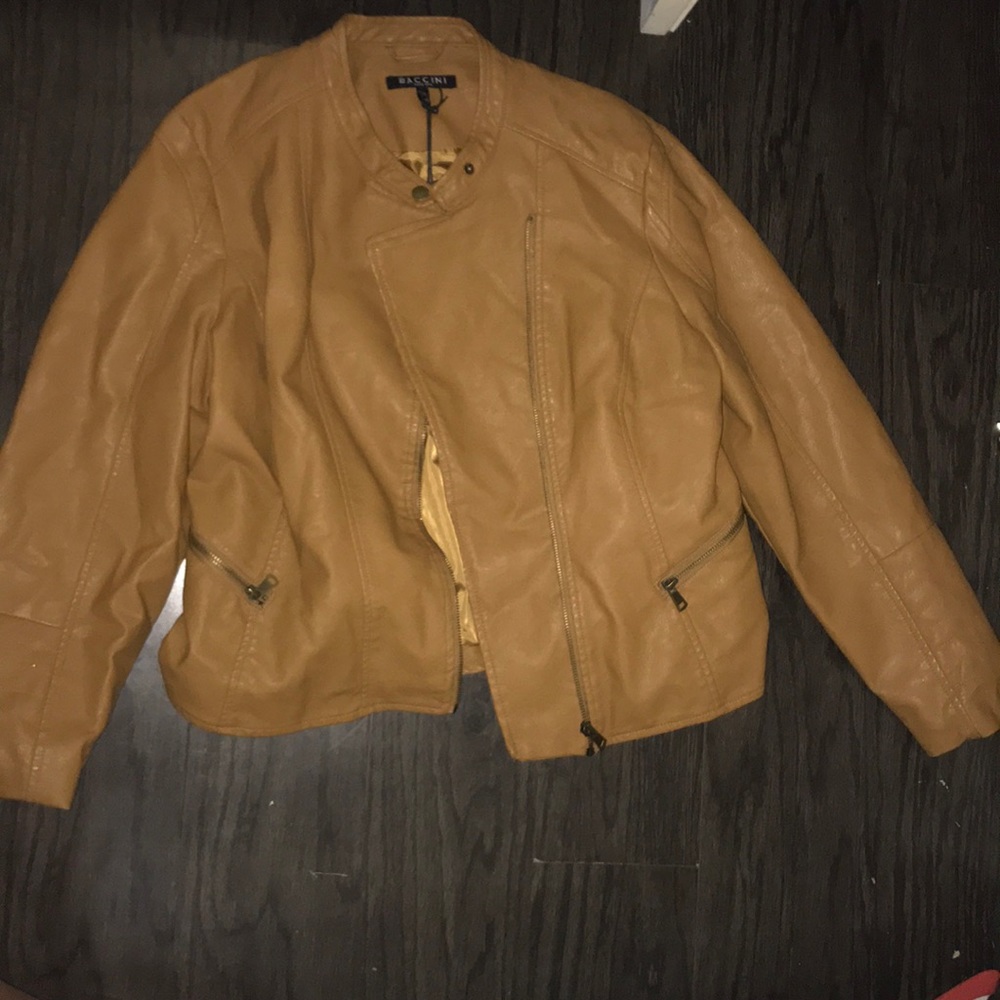 Tan leather jacket